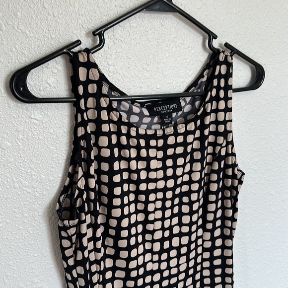 Perceptions New York Sleeveless Dress Black & Taupe Color Size Small - Picture 3 of 10